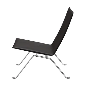 PK22 lenestol - Aura black brown lær-rustfritt stål - Fritz Hansen
