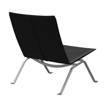 PK22 lenestol - Aura black lær-rostfritt stål - Fritz Hansen