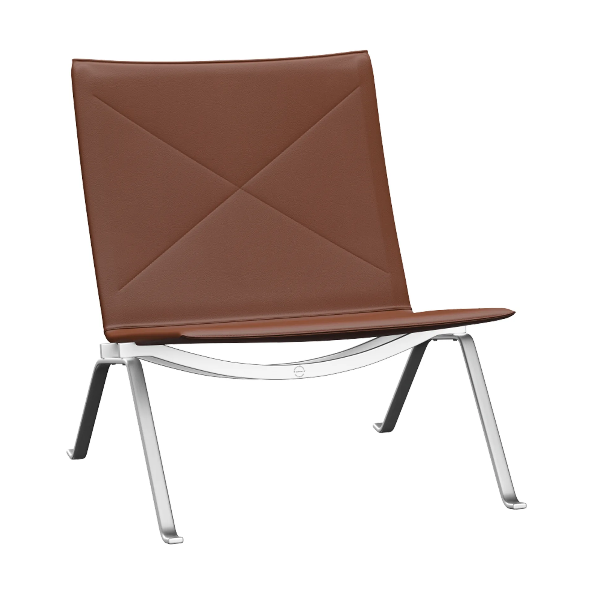 PK22 lenestol, Aura cognac lær-rustfritt stål Fritz Hansen