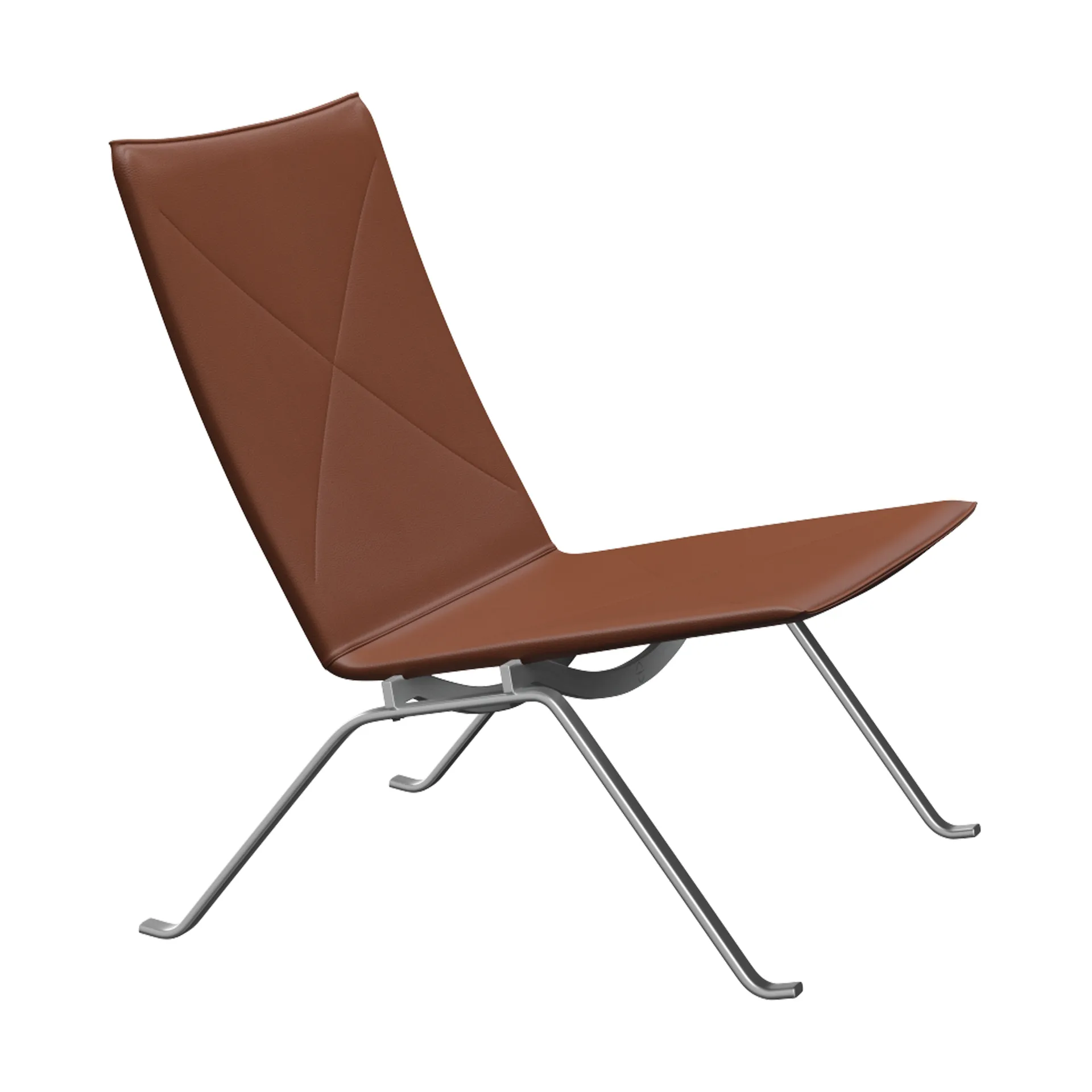 PK22 lenestol, Aura cognac lær-rustfritt stål Fritz Hansen