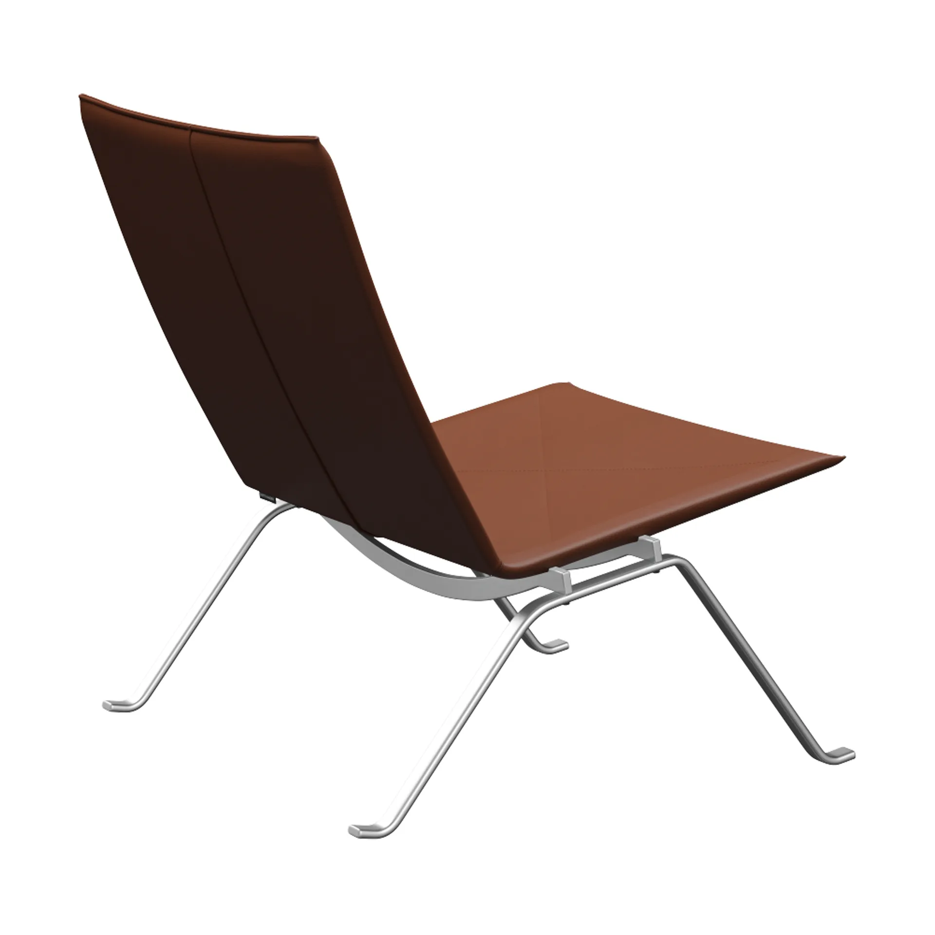 PK22 lenestol, Aura cognac lær-rustfritt stål Fritz Hansen