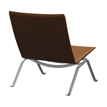 PK22 lenestol - Aura walnut lær-rustfritt stål - Fritz Hansen