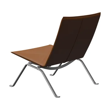 PK22 lenestol - Aura walnut lær-rustfritt stål - Fritz Hansen