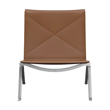 PK22 lenestol - Aura walnut lær-rustfritt stål - Fritz Hansen