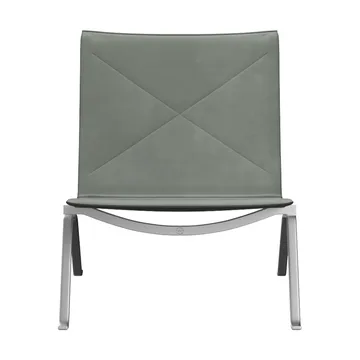 PK22 lenestol - Grace concrete grey lær-rustfritt stål - Fritz Hansen