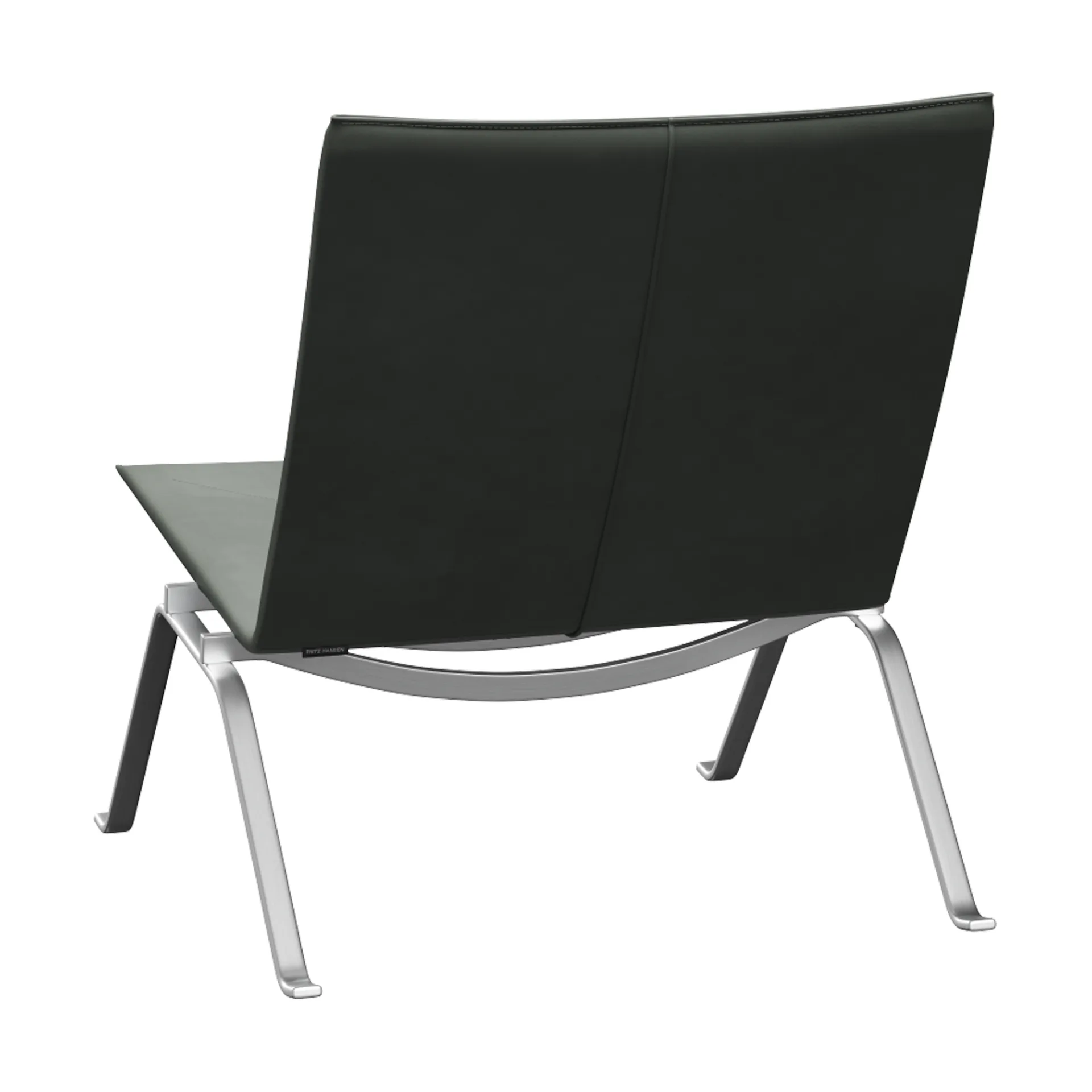 PK22 lenestol, Grace concrete grey lær-rustfritt stål Fritz Hansen