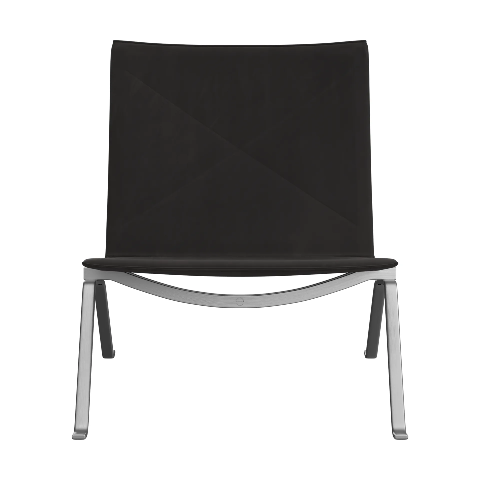 PK22 lenestol, Haze antracite lær-rustfritt stål Fritz Hansen