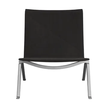 PK22 lenestol - Haze antracite lær-rustfritt stål - Fritz Hansen