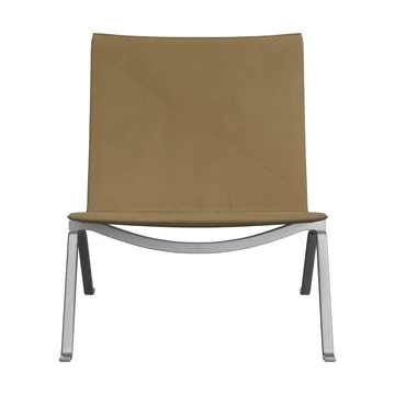 PK22 lenestol - Haze beige lær-rustfritt stål - Fritz Hansen