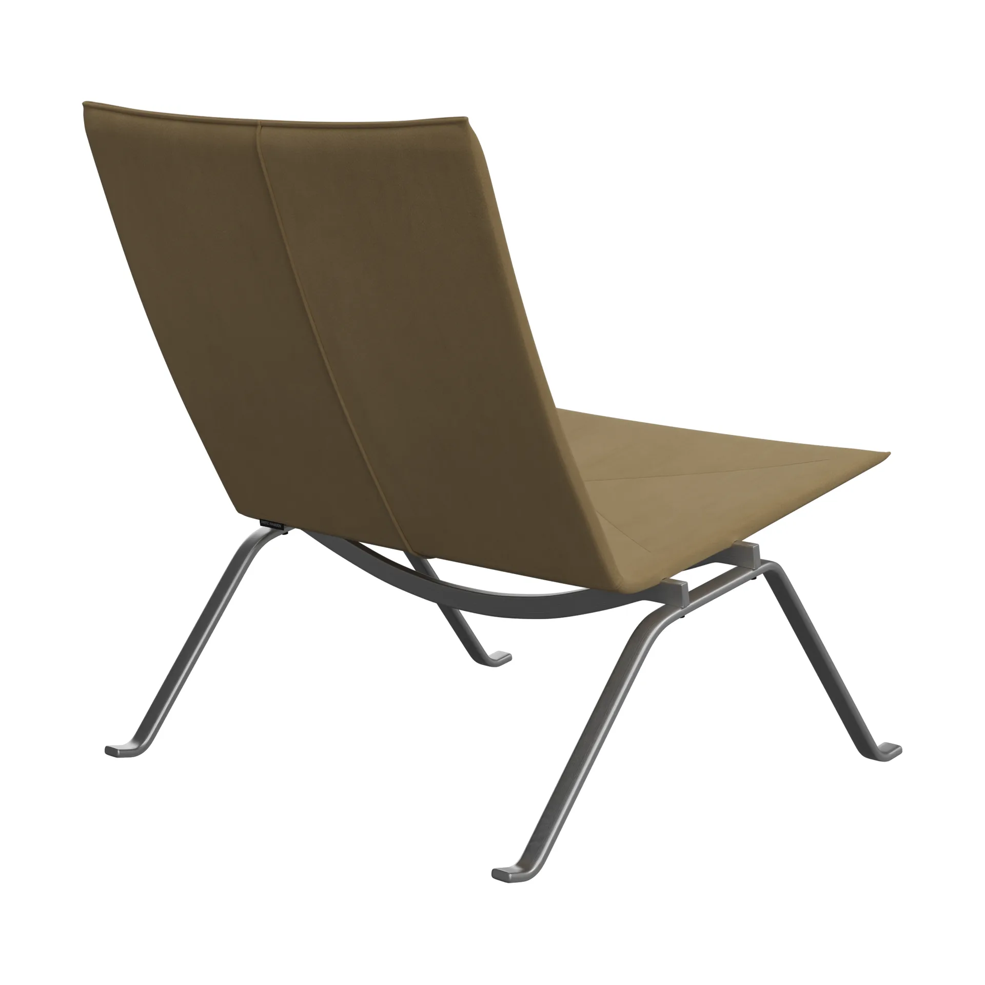 PK22 lenestol, Haze beige lær-rustfritt stål Fritz Hansen