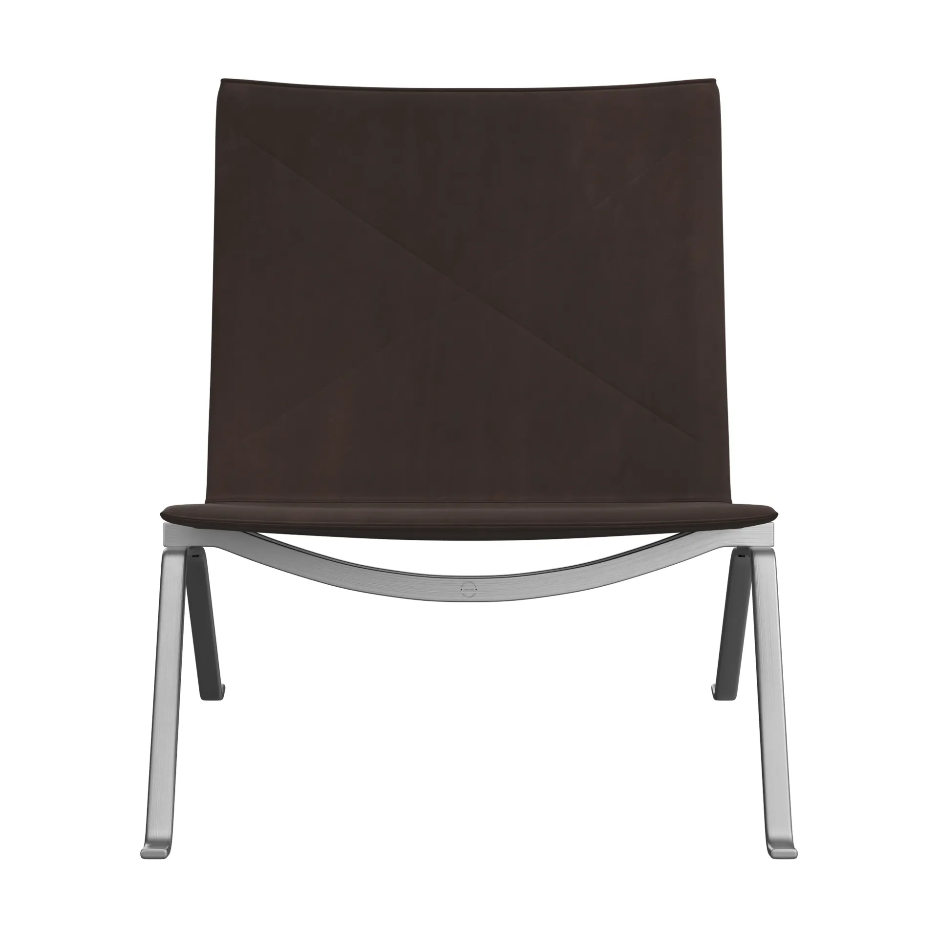 PK22 lenestol, Haze dark brown lær-rustfritt stål Fritz Hansen