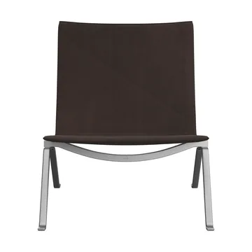 PK22 lenestol - Haze dark brown lær-rustfritt stål - Fritz Hansen