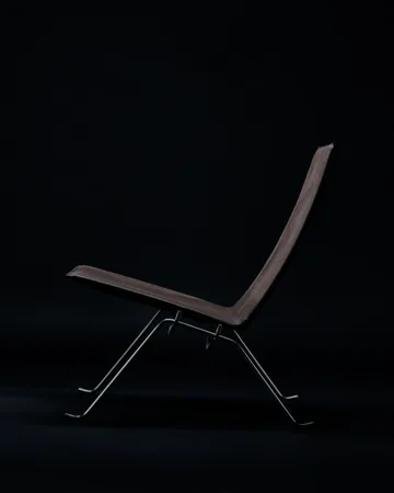 PK22 lenestol - Haze dark brown lær-rustfritt stål - Fritz Hansen