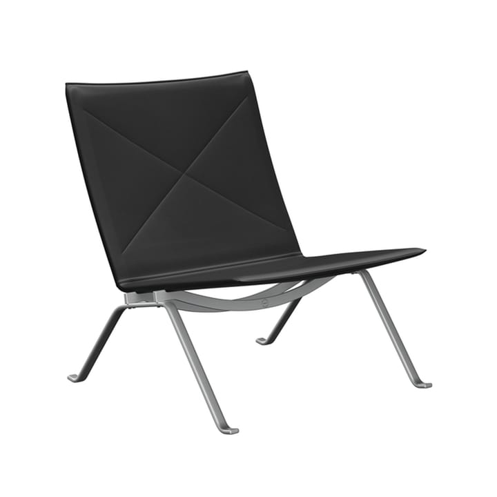 PK22 lenestol - Leather aura black - Fritz Hansen