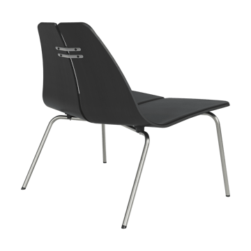 PK23 lenestol - Black-Christianshavn 1175-rostfritt stålfot - Fritz Hansen