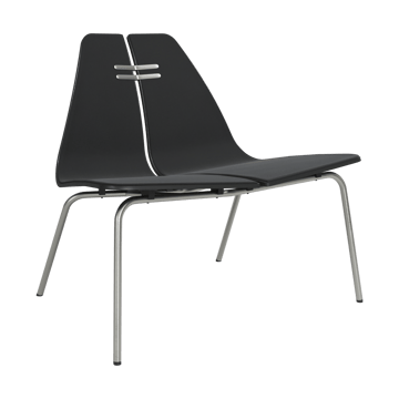 PK23 lenestol - Black-Christianshavn 1175-rostfritt stålfot - Fritz Hansen