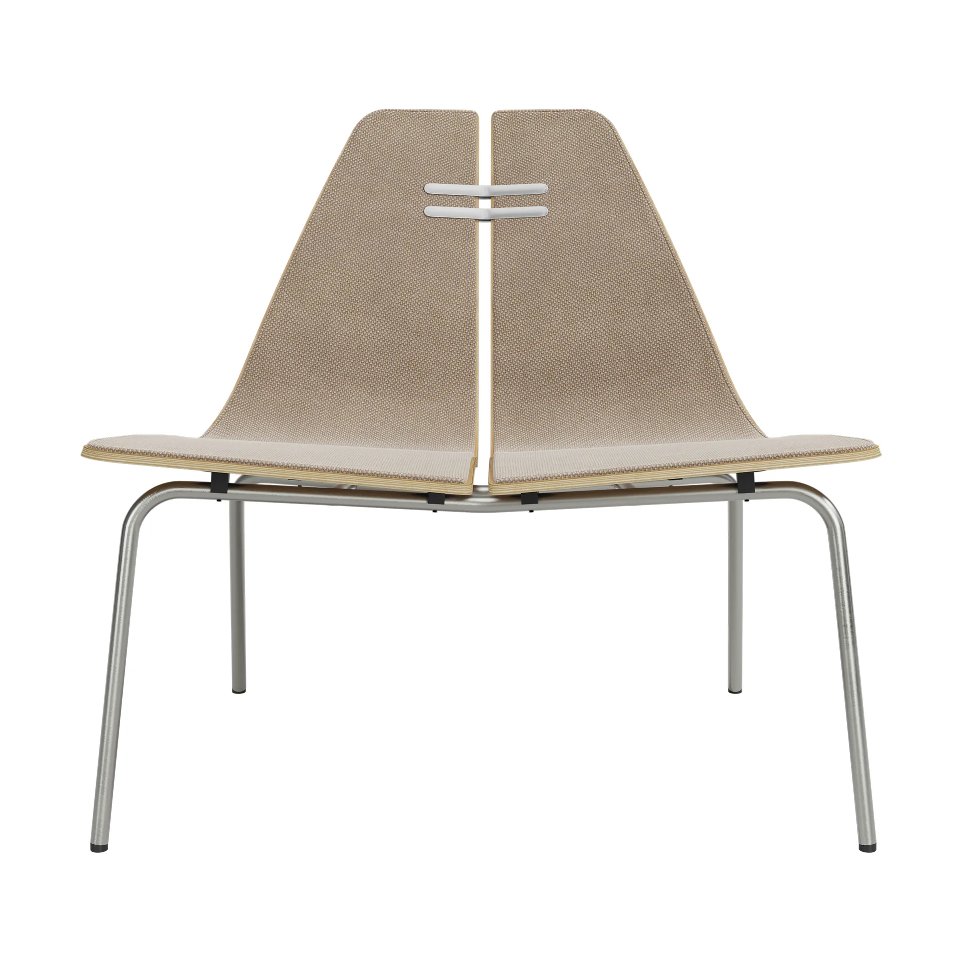 PK23 lenestol, Ek-Hallingdal 220-rustfritt stål stativ Fritz Hansen