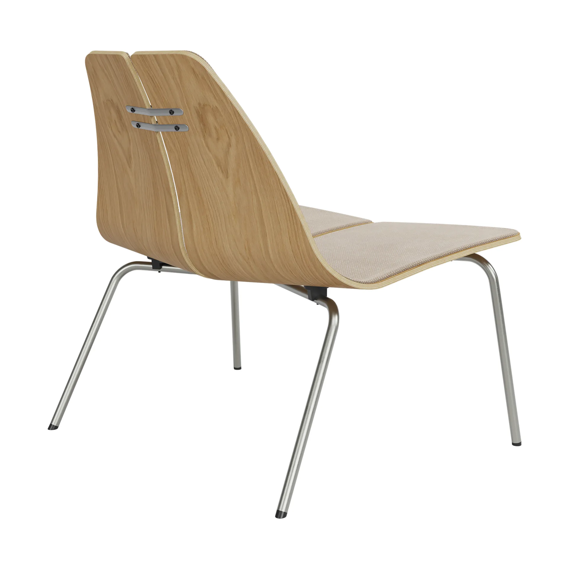 PK23 lenestol, Ek-Hallingdal 220-rustfritt stål stativ Fritz Hansen