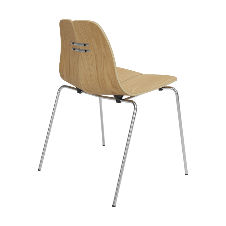PK3 stol, Lakkert eik-rustfritt stålfotstativ Fritz Hansen