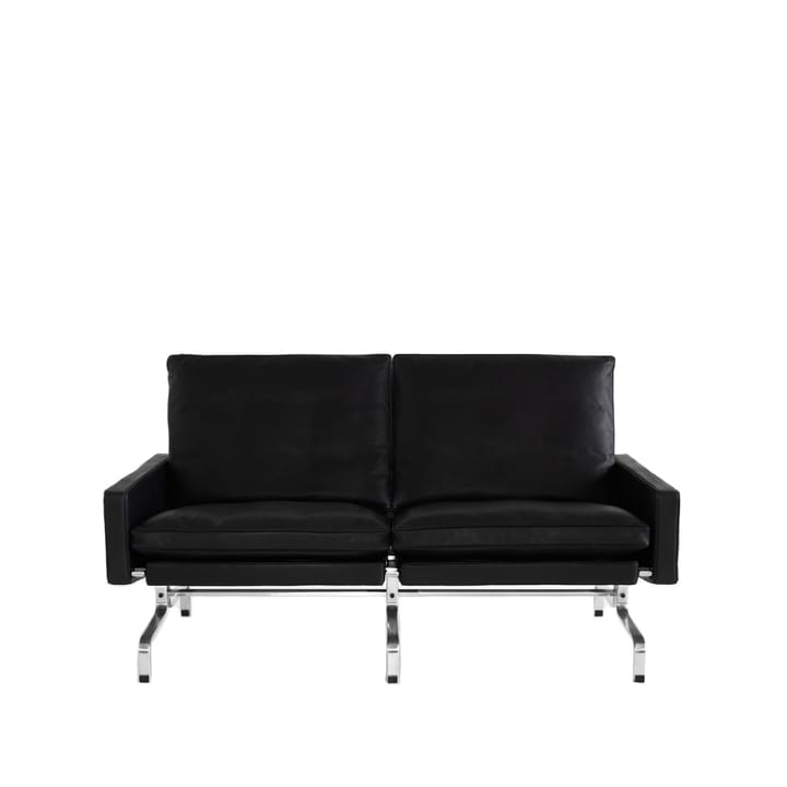 PK31 2-seters sofa - Leather aura black-chrome - Fritz Hansen