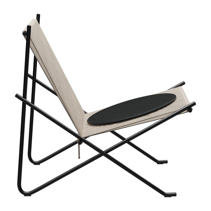 PK4 loungestol med læderdyna - Svart-natur-svart - Fritz Hansen