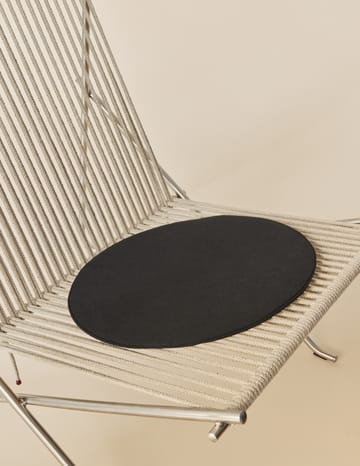 PK4 loungestol med pute - Rustfritt stål-natur-svart - Fritz Hansen
