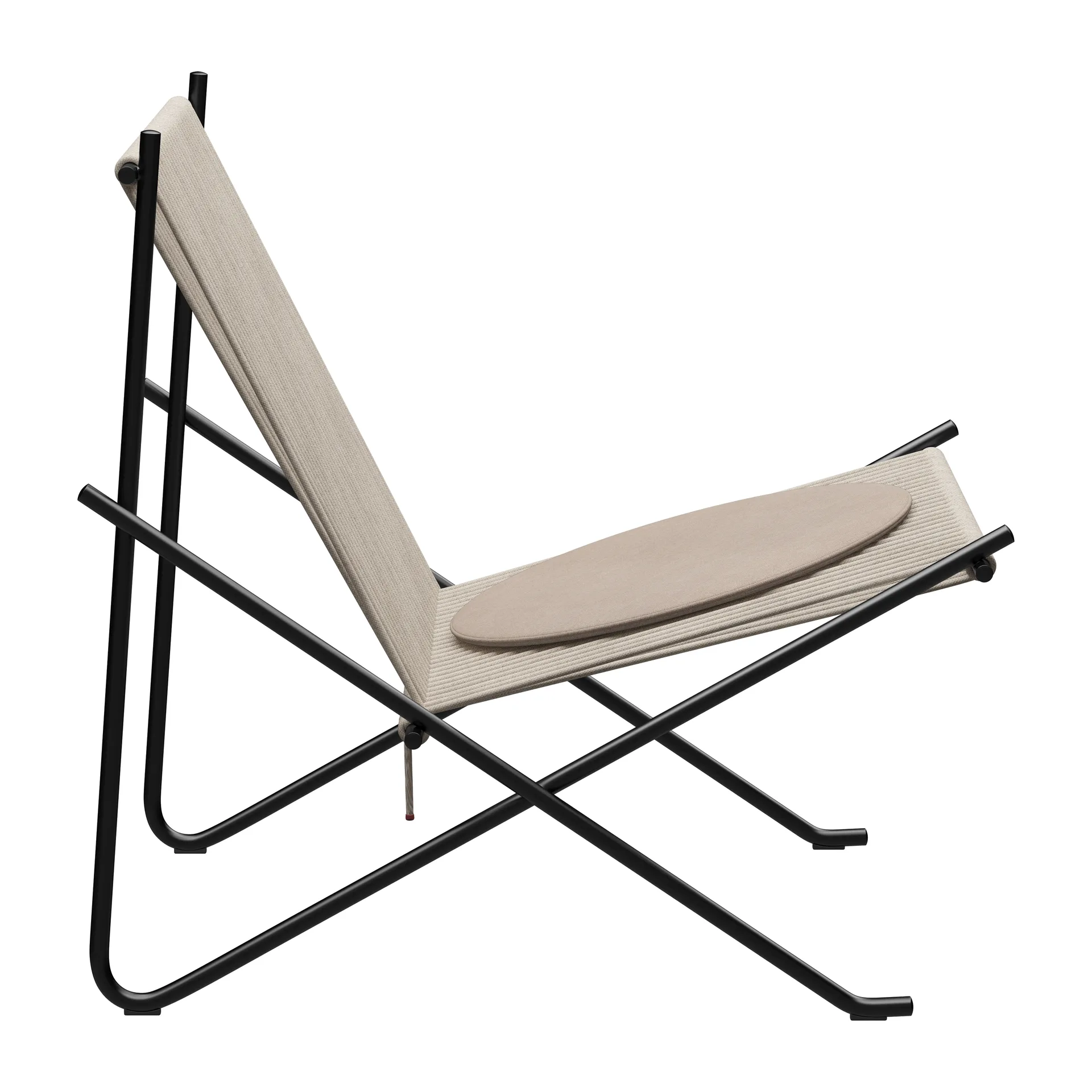 PK4 loungestol med pute, Svart-natur Fritz Hansen