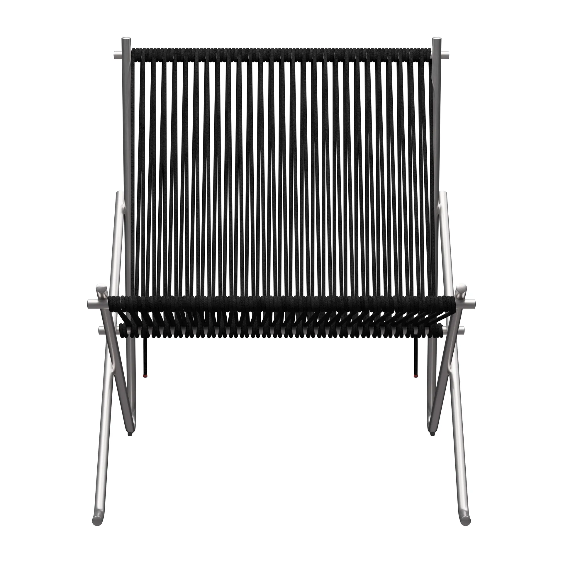 PK4 loungestol, Rustfritt stål-svart Fritz Hansen