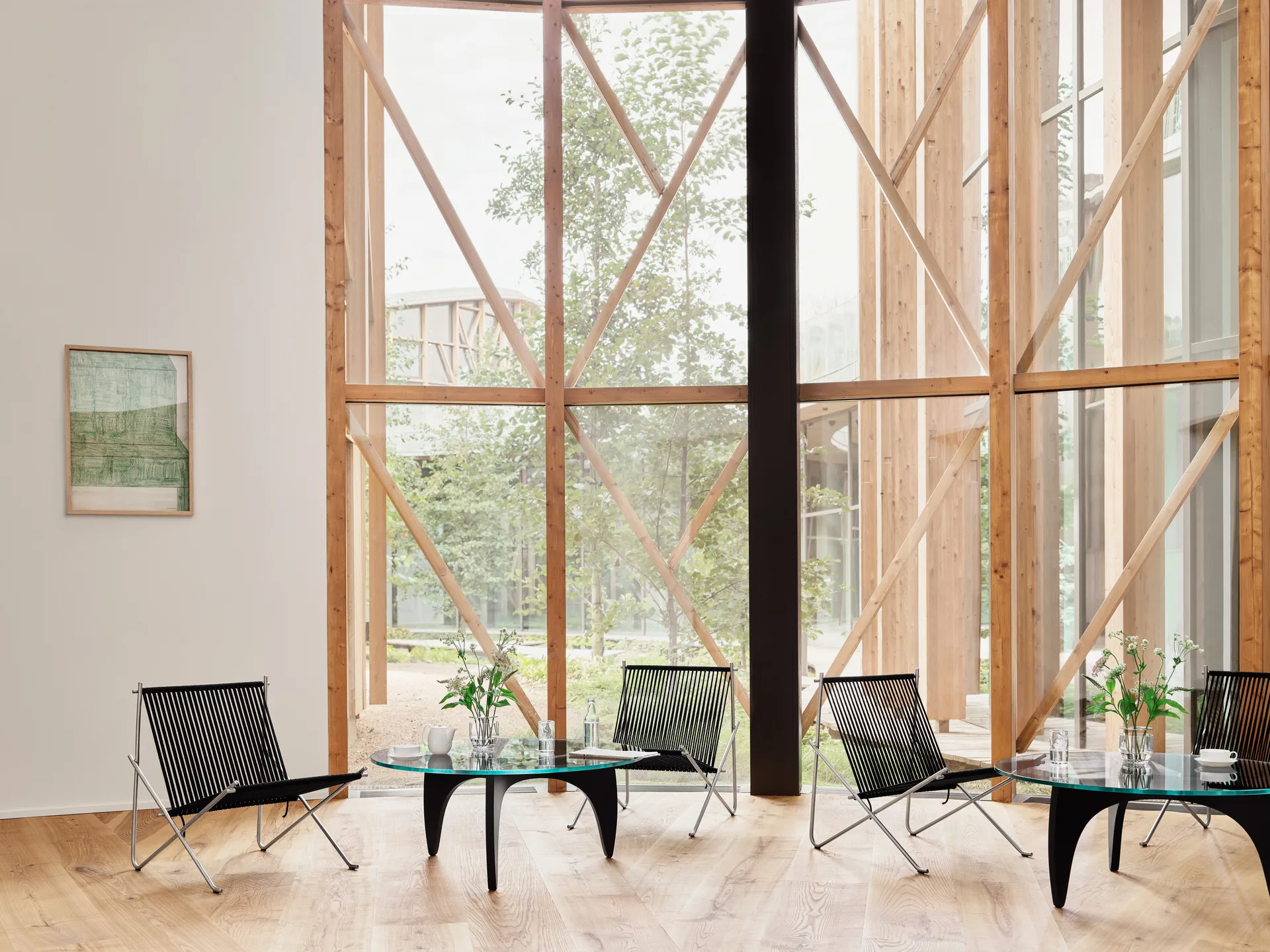 PK4 loungestol, Rustfritt stål-svart Fritz Hansen