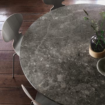 PK54 bord Ø140 cm - Rolled marble white-stål - Fritz Hansen