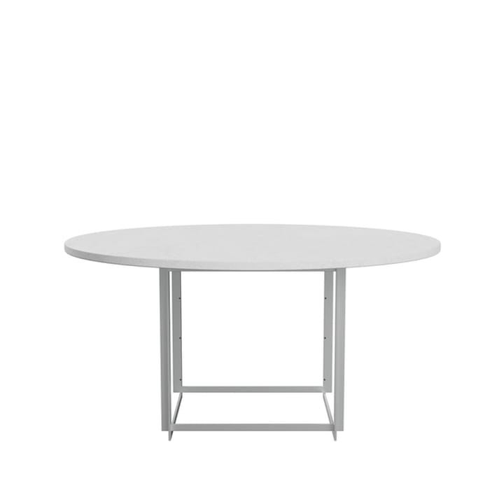 PK54 bord Ø140 cm - Rolled marble white-stål - Fritz Hansen