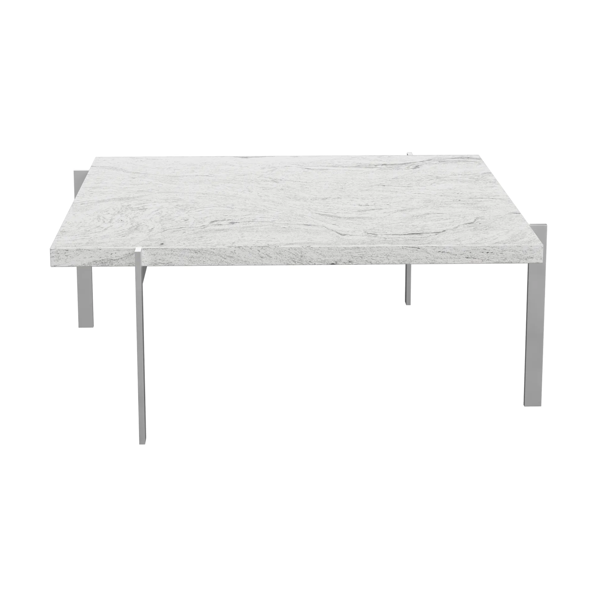 PK61 sofabord, Grey white granit-rustfritt stål, 80x80 cm Fritz Hansen