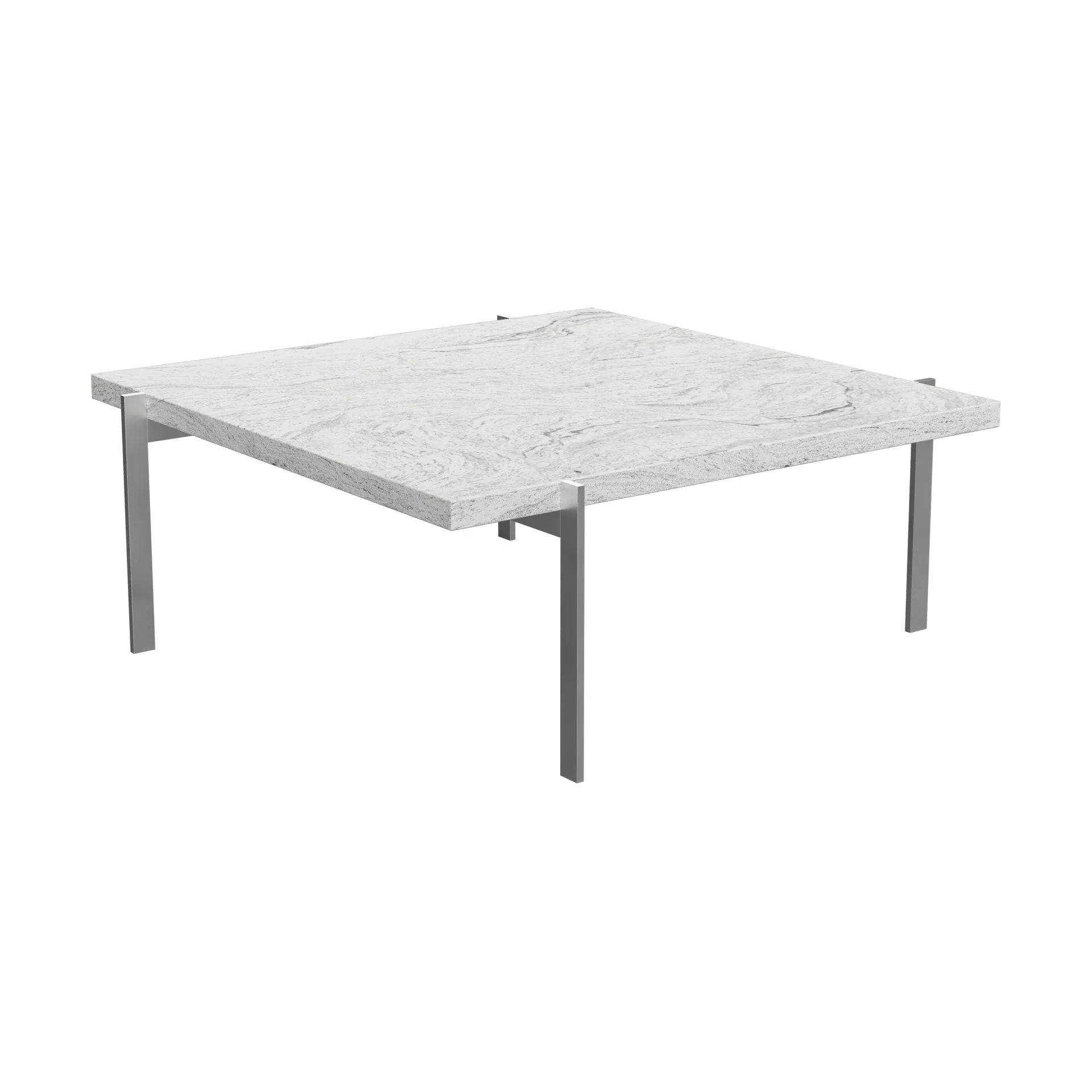PK61 sofabord, Grey white granit-rustfritt stål, 80x80 cm Fritz Hansen
