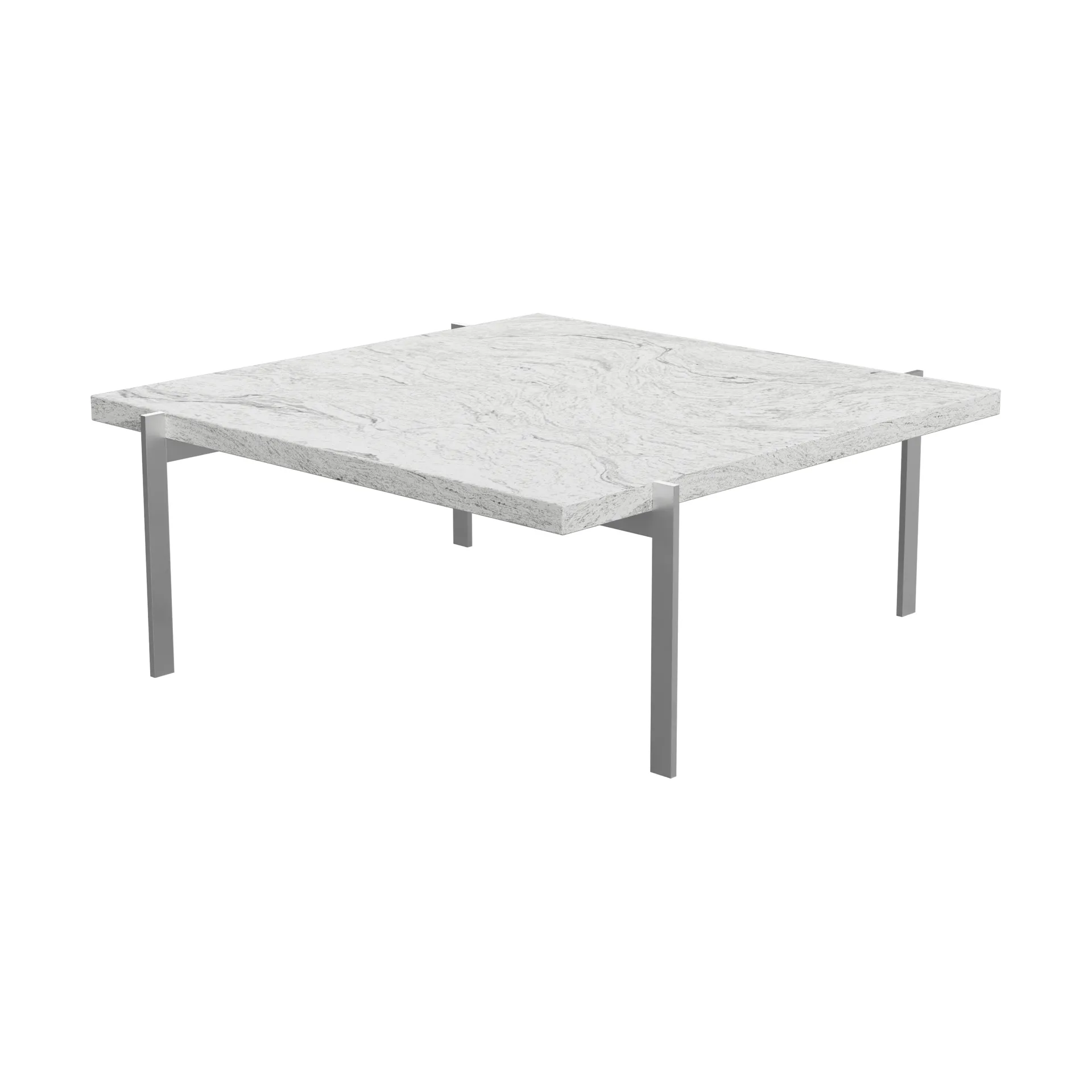 PK61 sofabord, Grey white granit-rustfritt stål, 80x80 cm Fritz Hansen