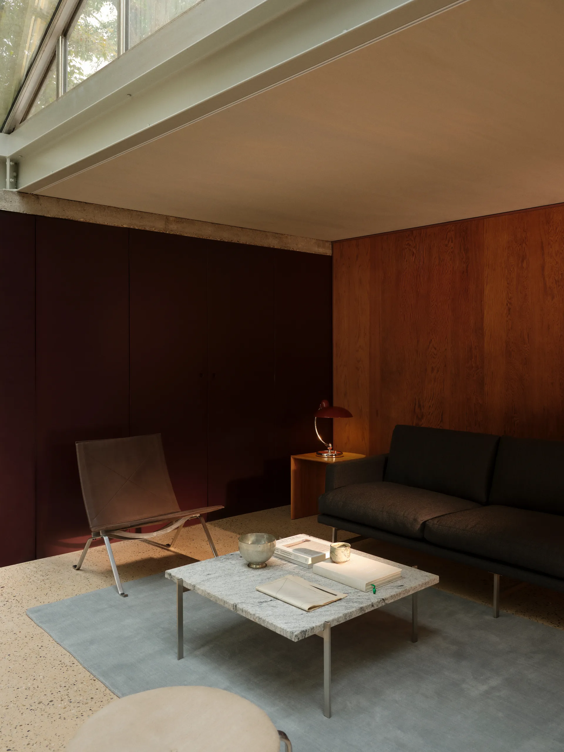 PK61 sofabord, Grey white granit-rustfritt stål, 80x80 cm Fritz Hansen