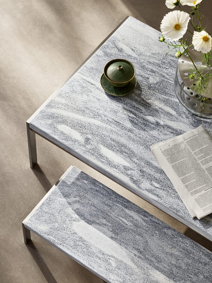 PK62 sofabord, Fauske marble grey-white Fritz Hansen