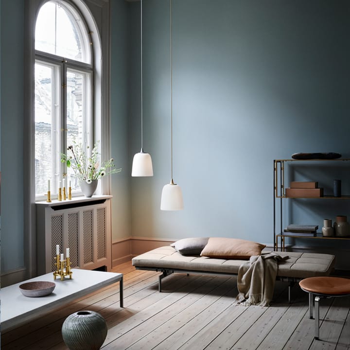 PK80 dagseng, Natural canvas tekstil 190 cm Fritz Hansen