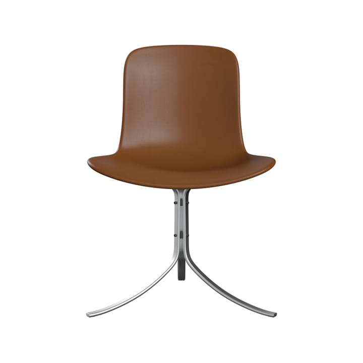 PK9 stol - Leather aura valnøtt-stål - Fritz Hansen