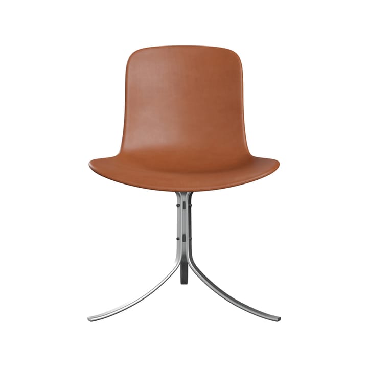 PK9 stol - Leather grace valnøtt-stål - Fritz Hansen