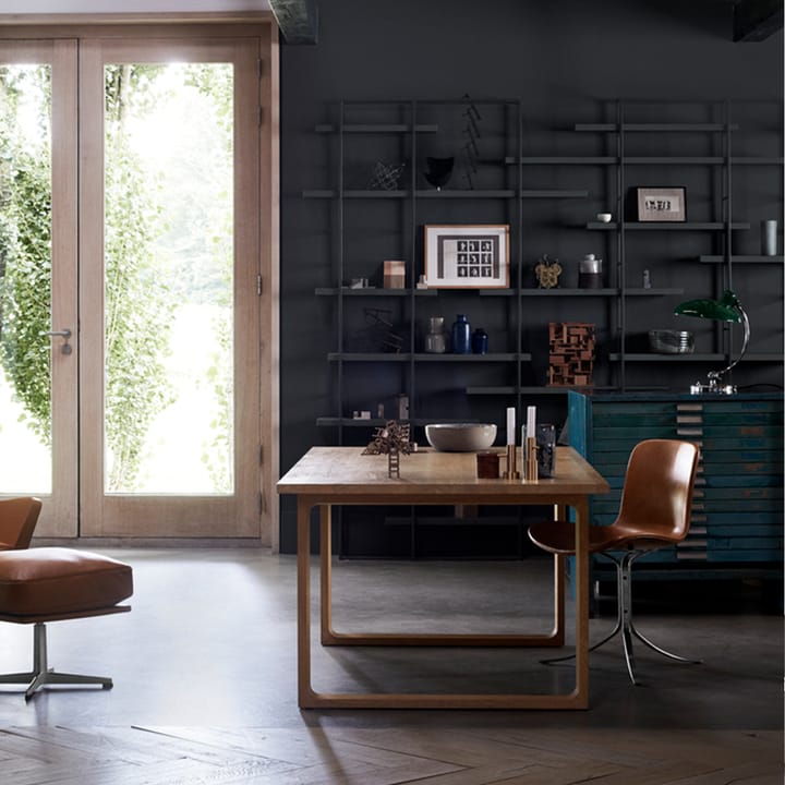 PK9 stol, Leather grace valnøtt-stål Fritz Hansen