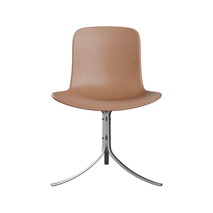 PK9 stol - Leather rustikk-stål - Fritz Hansen