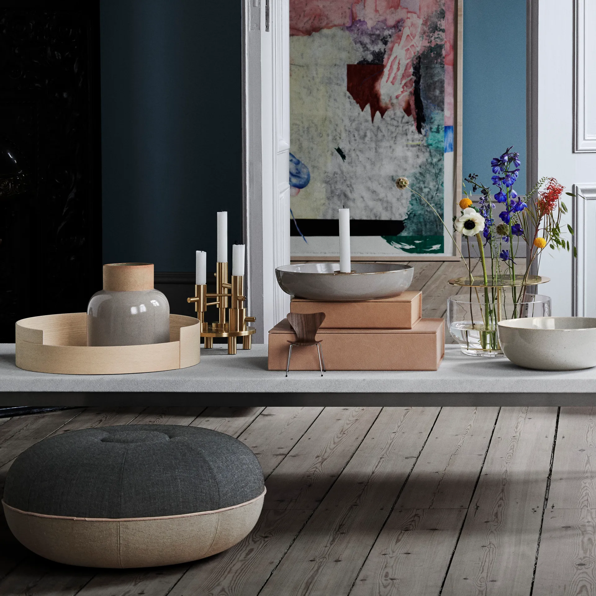 Pouf sittepuff small, Slate Fritz Hansen