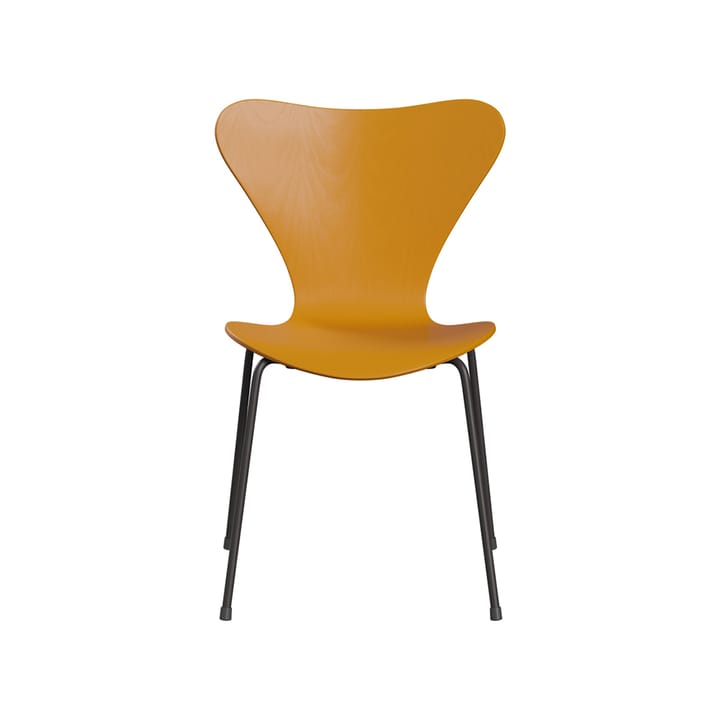 Sjuan 3107 stol - Burnt yellow-farget ask-grafittgrått stativ - Fritz Hansen