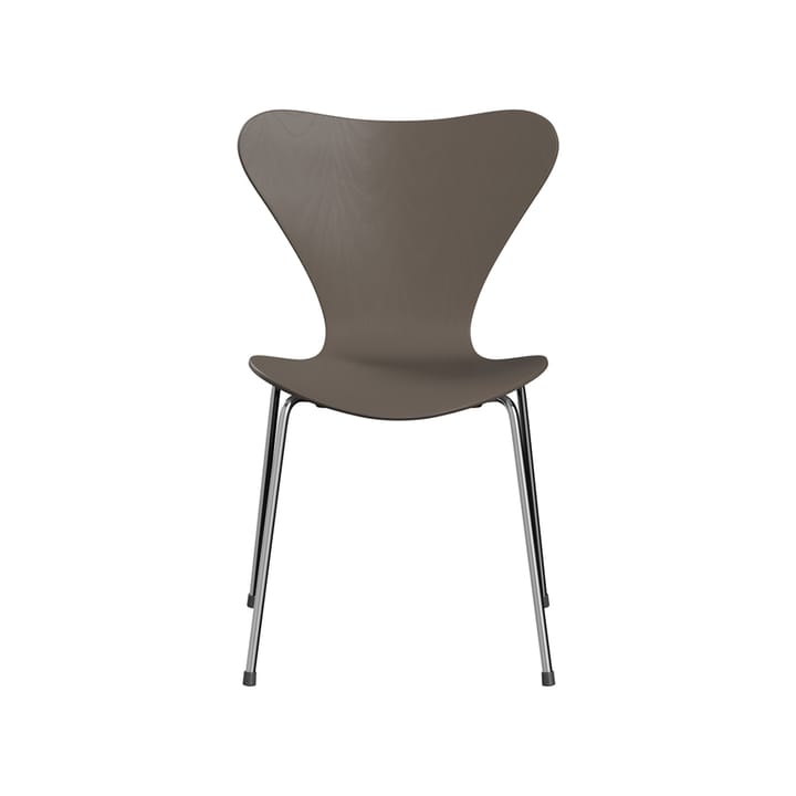 Sjuan 3107 stol - Deep clay-farget ask-kromat stål stativ - Fritz Hansen