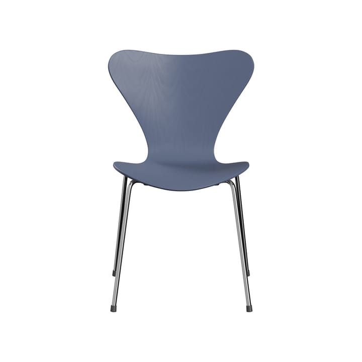 Sjuan 3107 stol - Dusk blue-farget ask-kromet stålfot - Fritz Hansen