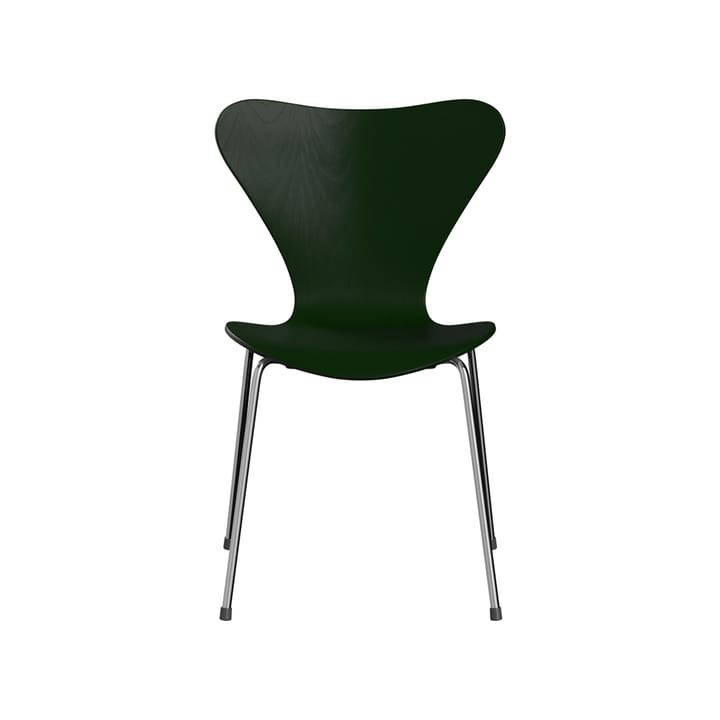 Sjuan 3107 stol - Evergreen-farget ask-kromat stålfot - Fritz Hansen