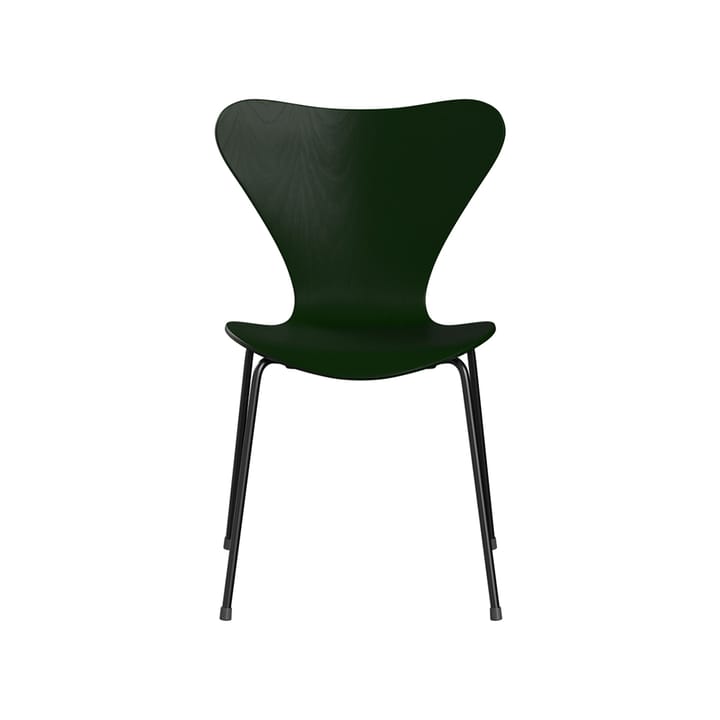 Sjuan 3107 stol - Evergreen-farget ask-svart stativ - Fritz Hansen