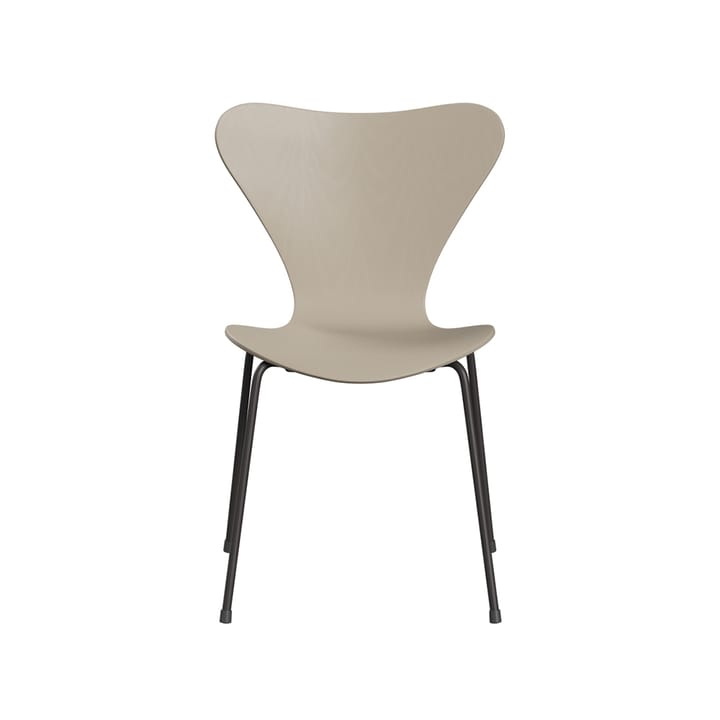 Sjuan 3107 stol - Lysbeige-farget ask-grafittgrått stativ - Fritz Hansen