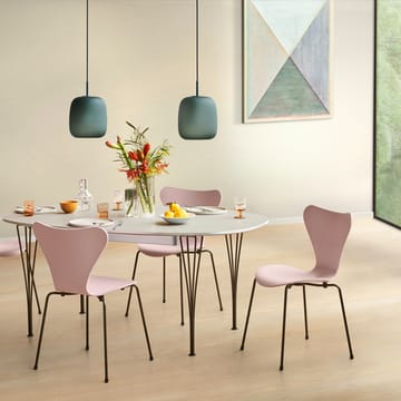 Sjuan 3107 stol - Lysebeige-farget ask-kromat stål stativ - Fritz Hansen