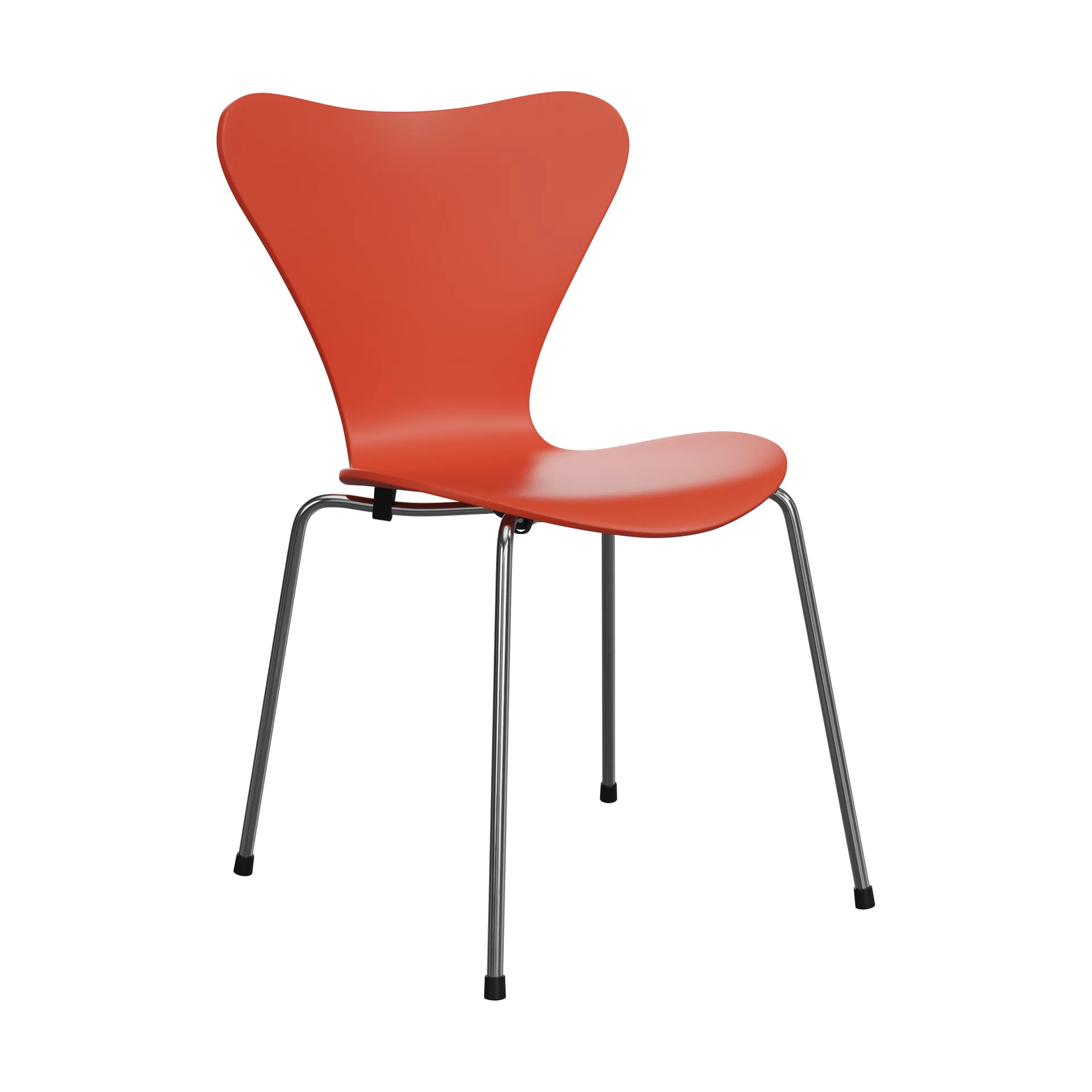 Sjuan 3107 stol, Orange-rustfritt stål Fritz Hansen